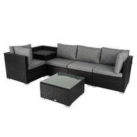 Thumbnail for 6PCS Outdoor Modular Lounge Sofa Coogee-Black - Outdoor Immersion
