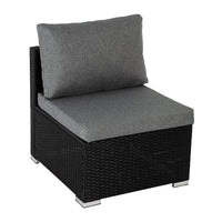Thumbnail for 7PC Outdoor Wicker Loveseat Setting with Storage Corner (Black) - Outdoor Immersion