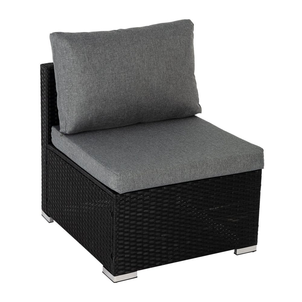 8PCS Outdoor Furniture Modular Lounge Sofa Lizard - Black - Outdoor Immersion