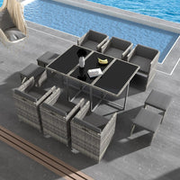 Thumbnail for Bali 11 Piece Outdoor Dining Set-Grey