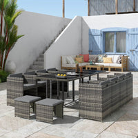 Thumbnail for Bali 13PC Outdoor Dining Set-Grey