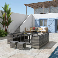 Thumbnail for Bali 13PC Outdoor Dining Set-Grey