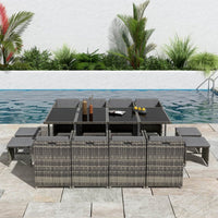 Thumbnail for Bali 13PC Outdoor Dining Set-Grey