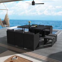 Thumbnail for Bali 11 Piece Outdoor Dining Set-Black - Outdoor Immersion