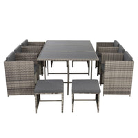 Thumbnail for Bali 11 Piece Outdoor Dining Set-Grey - Outdoor Immersion