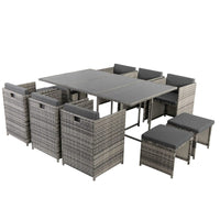 Thumbnail for Bali 11 Piece Outdoor Dining Set-Grey - Outdoor Immersion