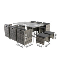 Thumbnail for Bali 11 Piece Outdoor Dining Set-Grey - Outdoor Immersion