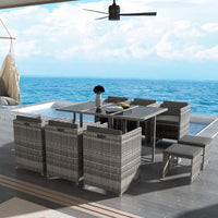 Thumbnail for Bali 11 Piece Outdoor Dining Set-Grey - Outdoor Immersion