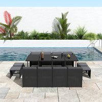 Thumbnail for Bali 13PC Outdoor Dining Set-Black - Outdoor Immersion