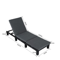 Thumbnail for Black Rattan Sunbed with Adjustable Recline - Outdoor Immersion