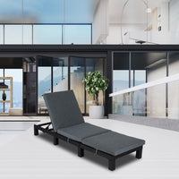 Thumbnail for Black Rattan Sunbed with Adjustable Recline - Outdoor Immersion