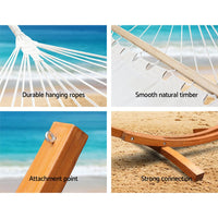 Thumbnail for Double Tassel Hammock with Sturdy Wooden Hammock Stand - Outdoor Immersion