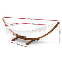 Thumbnail for Double Tassel Hammock with Sturdy Wooden Hammock Stand - Outdoor Immersion