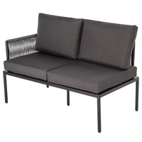 Thumbnail for Eden 4-Seater Outdoor Lounge Set with Coffee Table in Black-Stylish Textile and Rope Design - Outdoor Immersion
