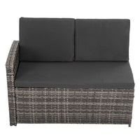 Thumbnail for Ella 8-Seater Modular Outdoor Garden Lounge and Dining Set with Table and Stools in Dark Grey Weave - Outdoor Immersion