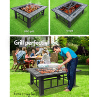 Thumbnail for Fire Pit BBQ Grill Table Outdoor Garden Patio Camping Wood Charcoal Fireplace - Outdoor Immersion