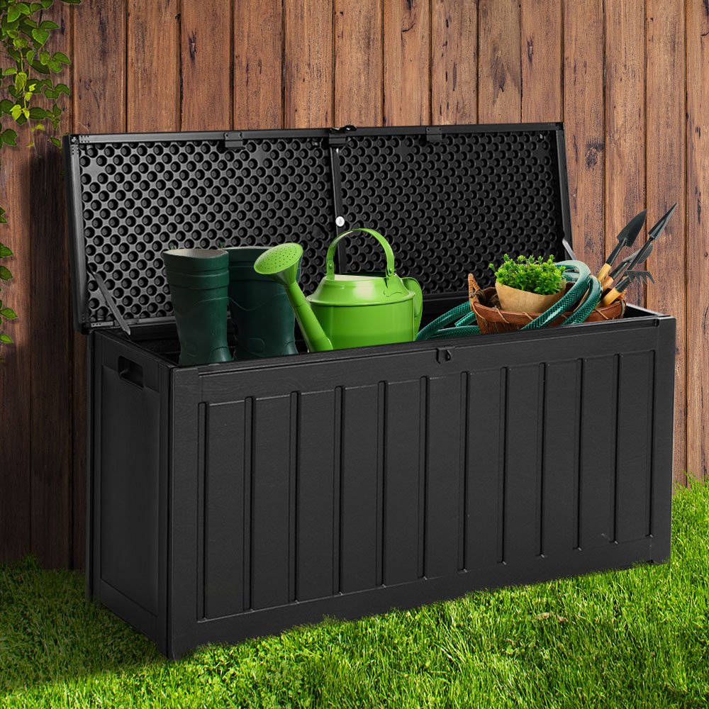 Gardeon 240L Outdoor Storage Box Lockable Bench Seat Garden Deck Toy Tool Sheds - Outdoor Immersion