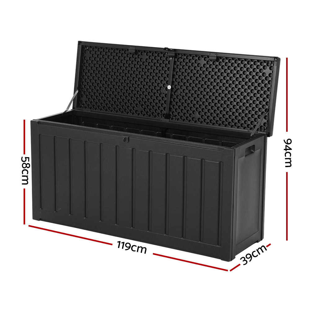 Gardeon 240L Outdoor Storage Box Lockable Bench Seat Garden Deck Toy Tool Sheds - Outdoor Immersion