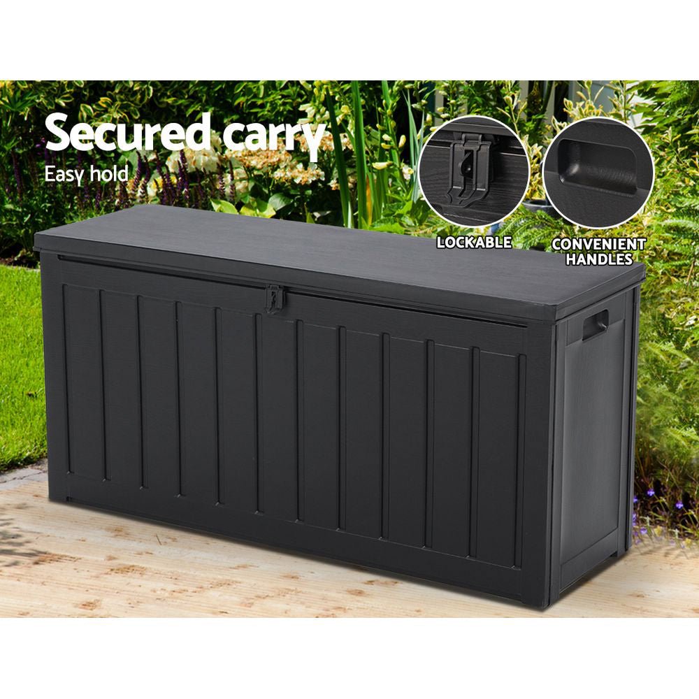 Gardeon 240L Outdoor Storage Box Lockable Bench Seat Garden Deck Toy Tool Sheds - Outdoor Immersion