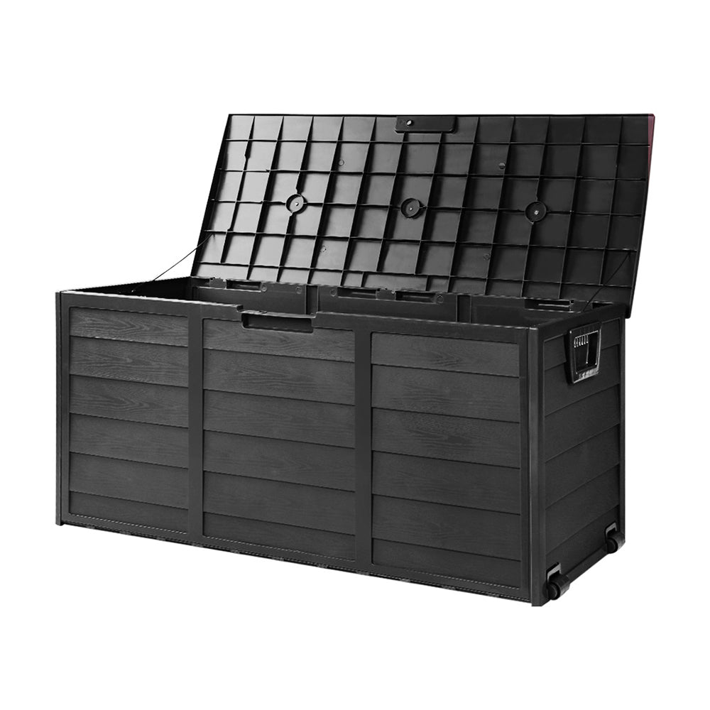 Gardeon 290L Outdoor Storage Box - All Black - Outdoor Immersion
