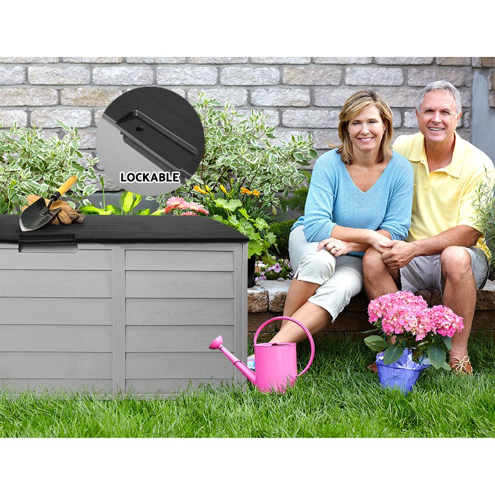 Gardeon 290L Outdoor Storage Box - Black - Outdoor Immersion