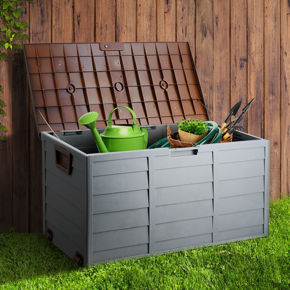 Gardeon 290L Outdoor Storage Box - Brown - Outdoor Immersion