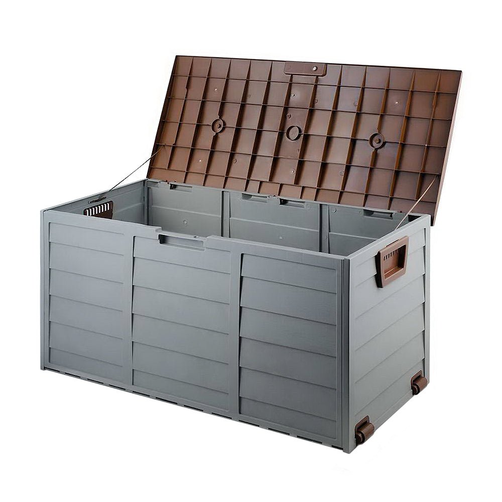 Gardeon 290L Outdoor Storage Box - Brown - Outdoor Immersion