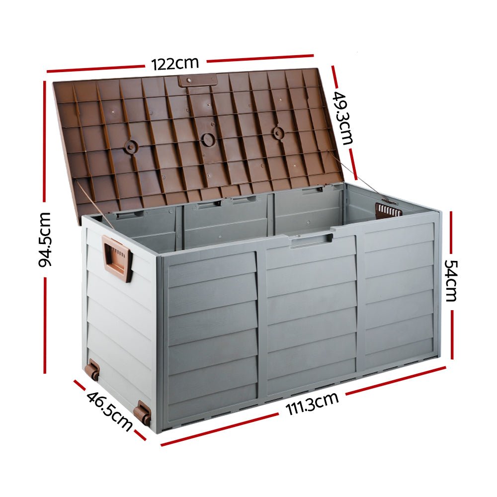 Gardeon 290L Outdoor Storage Box - Brown - Outdoor Immersion