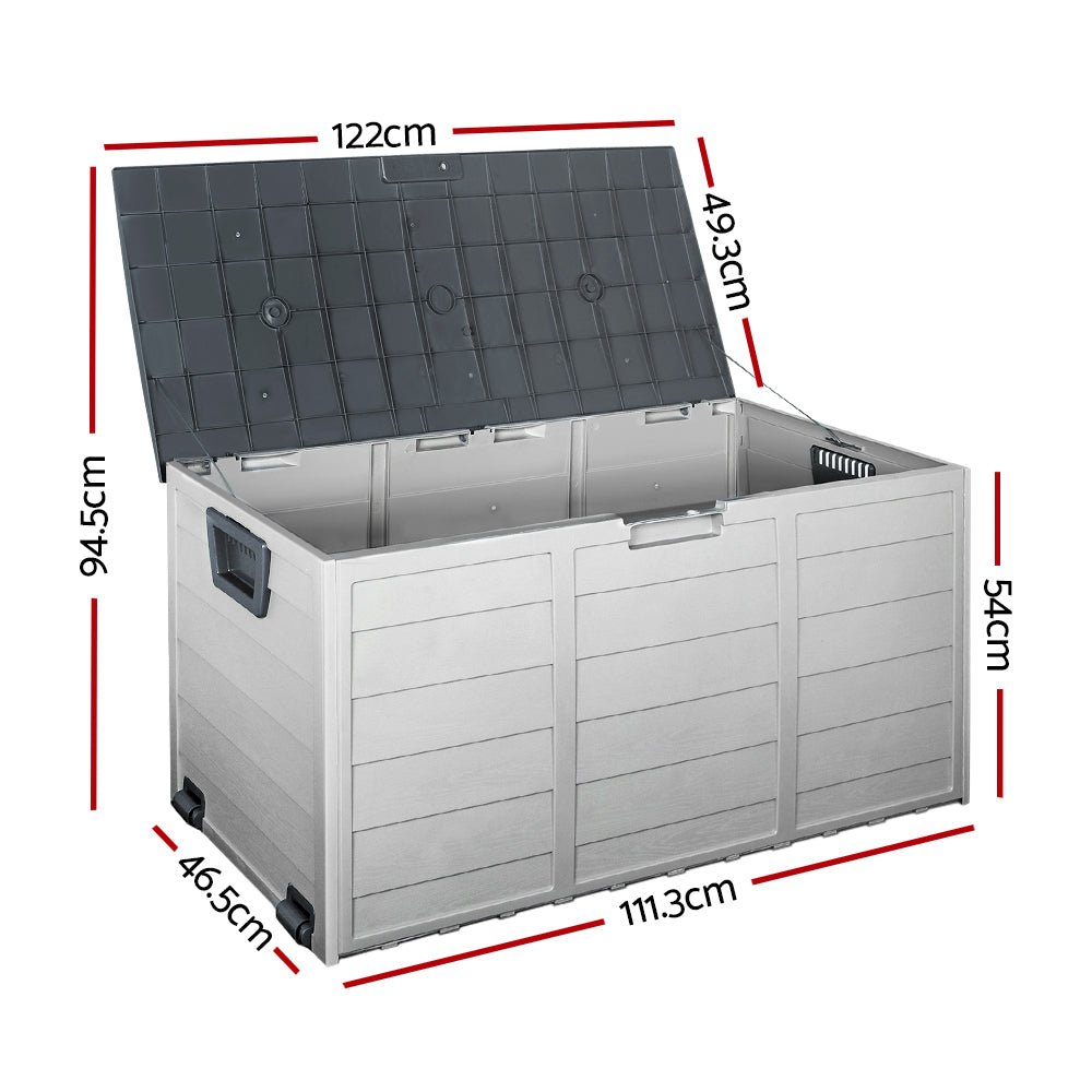 Gardeon 290L Outdoor Storage Box - Grey - Outdoor Immersion