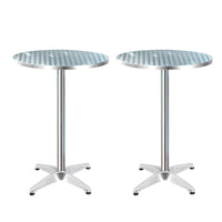 Thumbnail for Gardeon 2pcs Outdoor Bar Table Furniture Adjustable Aluminium Cafe Table Round - Outdoor Immersion