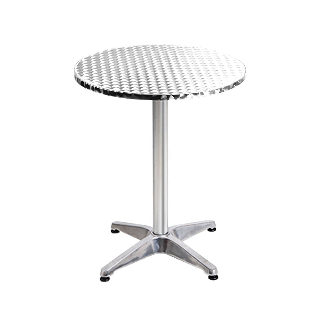 Gardeon 2pcs Outdoor Bar Table Furniture Adjustable Aluminium Cafe Table Round - Outdoor Immersion