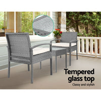 Thumbnail for Gardeon 3-piece Outdoor Set - Grey - Outdoor Immersion