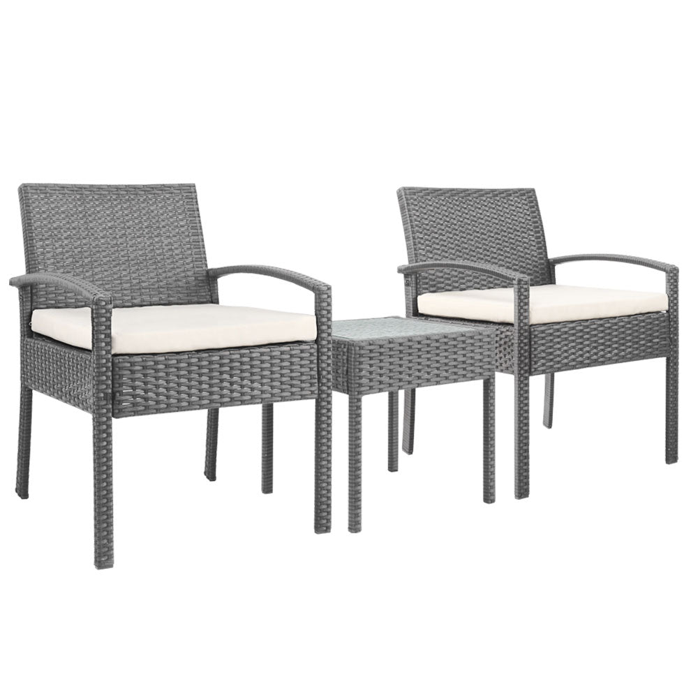 Gardeon 3-piece Outdoor Set - Grey - Outdoor Immersion