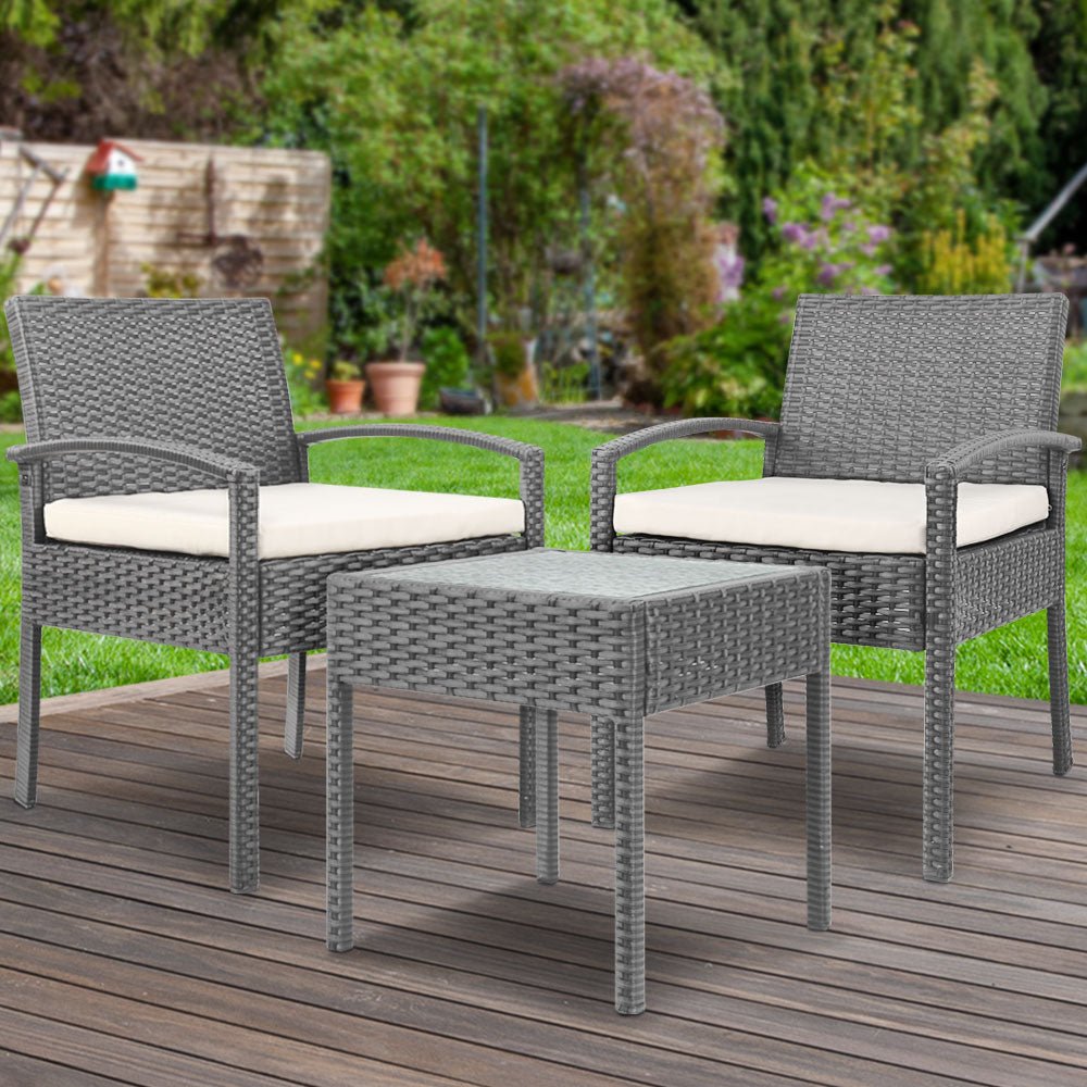 Gardeon 3-piece Outdoor Set - Grey - Outdoor Immersion