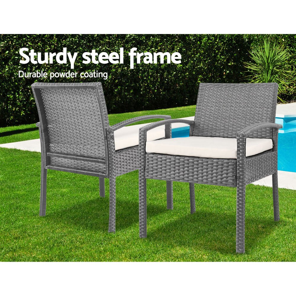 Gardeon 3-piece Outdoor Set - Grey - Outdoor Immersion