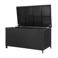 Thumbnail for Gardeon 320L Outdoor Wicker Storage Box - Black - Outdoor Immersion