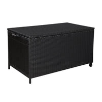 Thumbnail for Gardeon 320L Outdoor Wicker Storage Box - Black - Outdoor Immersion