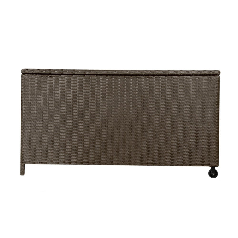 Gardeon 320L Outdoor Wicker Storage Box - Brown - Outdoor Immersion