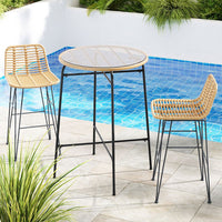 Thumbnail for Gardeon 3PCS Outdoor Bar Table Chairs Patio Bistro Set 2 Seater - Outdoor Immersion