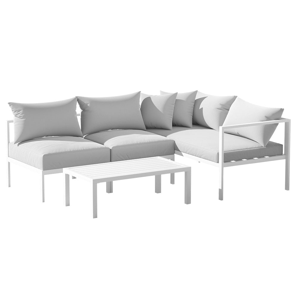Gardeon 4-Seater Aluminium Outdoor Sofa Set Lounge Setting Table Chair Furniture - Outdoor Immersion