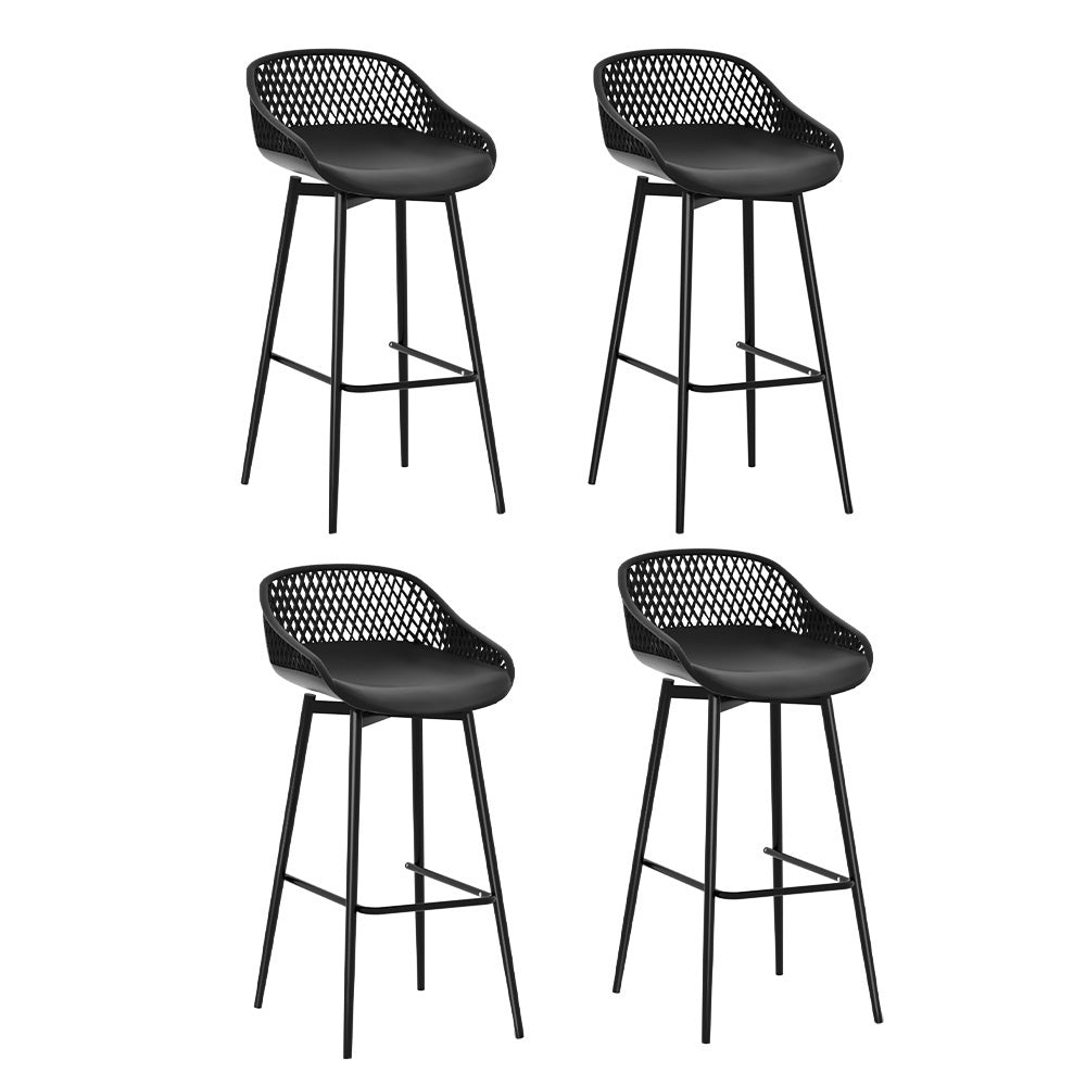 Gardeon 4pcs Outdoor Bar Stools Plastic Metal Bistro Patio Dining Chair Balcony - Outdoor Immersion