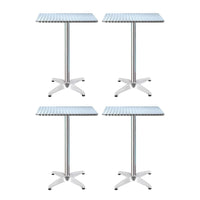 Thumbnail for Gardeon 4pcs Outdoor Bar Table Furniture Adjustable Aluminium Square Cafe Table - Outdoor Immersion