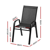 Thumbnail for Gardeon 4X Outdoor Stackable Chairs Lounge Chair Bistro Set Patio Furniture - Outdoor Immersion