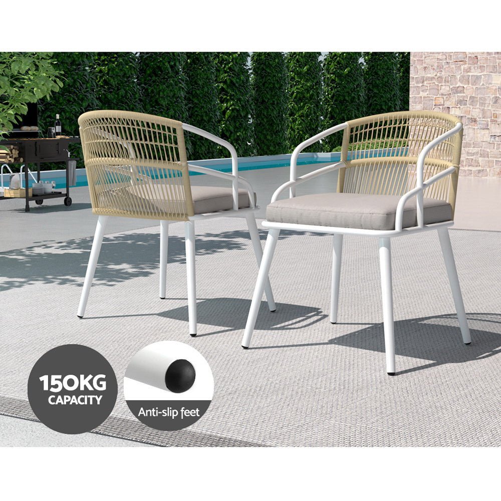Gardeon 5pc Outdoor Dining Set Furniture Table and Chair Lounge Setting 4 Seater - Outdoor Immersion