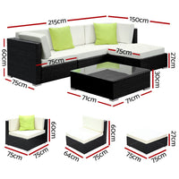 Thumbnail for Gardeon 5PC Sofa Set with Storage Cover Outdoor Furniture Wicker - Outdoor Immersion