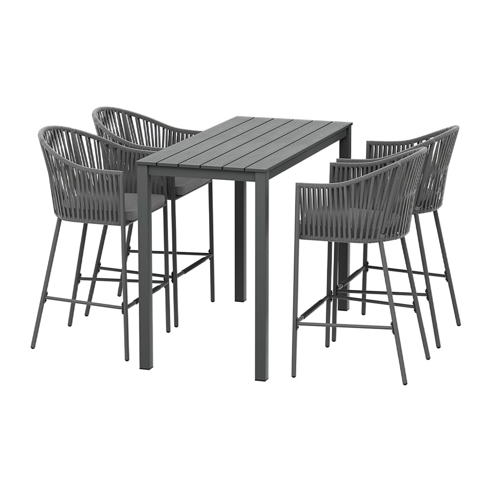Gardeon 5pcs Outdoor Bar Table Furniture Set Chairs Table Patio Bistro 4 Seater - Outdoor Immersion