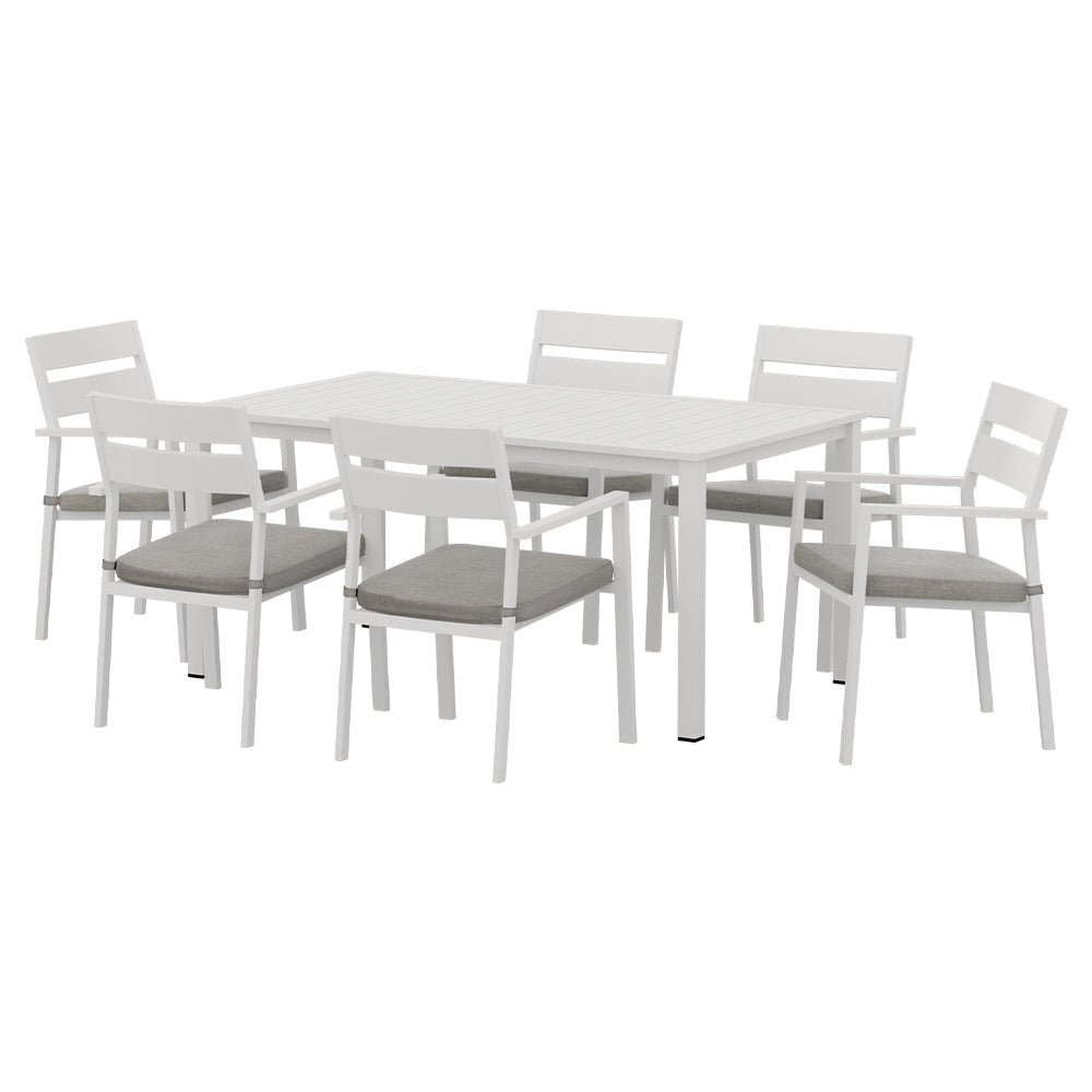 Gardeon 7 Piece Outdoor Dining Set Aluminum Table Chairs 6-seater Lounge Setting - Outdoor Immersion