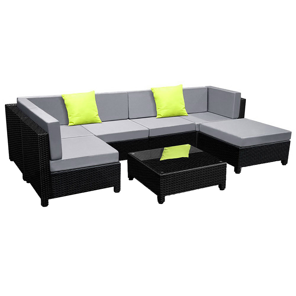 Gardeon 7PC Sofa Set Outdoor Furniture Lounge Setting Wicker Couches Garden Patio Pool - Outdoor Immersion