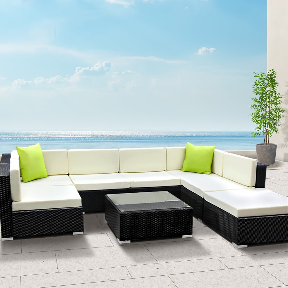 Gardeon 8PC Outdoor Furniture Sofa Set Wicker Garden Patio Pool Lounge - Outdoor Immersion