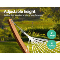 Thumbnail for Gardeon Double Hammock with Wooden Hammock Stand - Outdoor Immersion